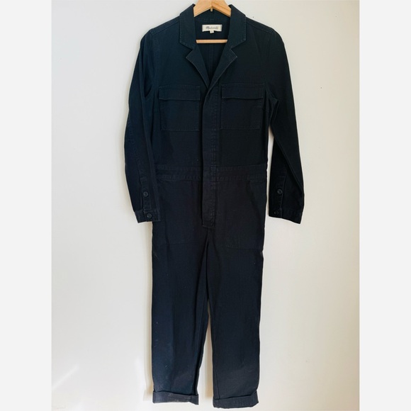 Madewell Signature Coverall Jumpsuit 100% Cotton Denim in Black - Picture 7 of 11